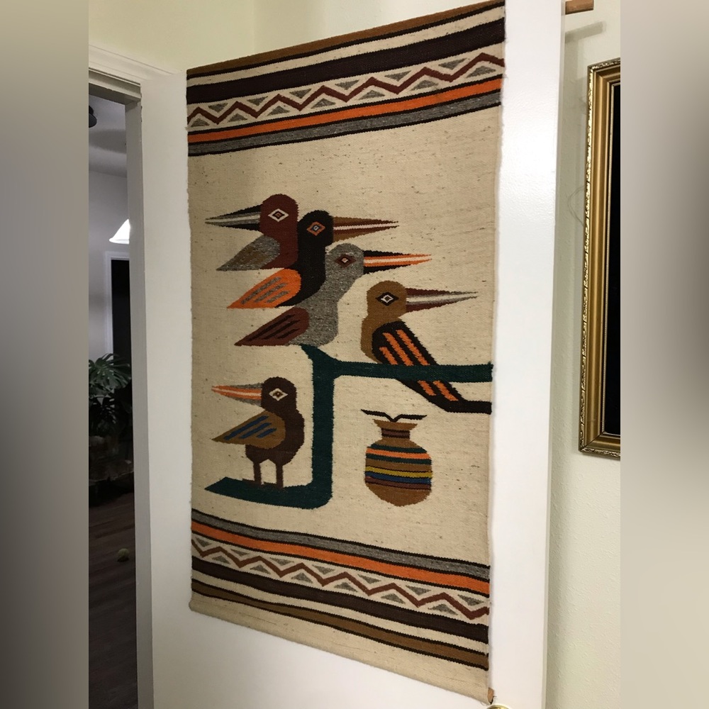 Vintage Hanging Wool Rug Tapestry